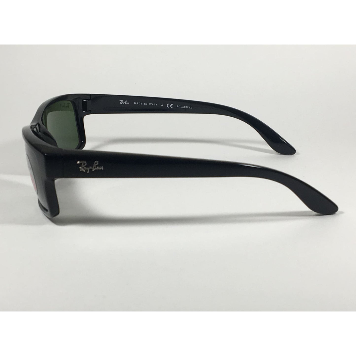 Ray-Ban Polarized Active Rectangle Sunglasses Black Gloss Nylon Frame Green Lens RB4151 601/2P - Sunglasses