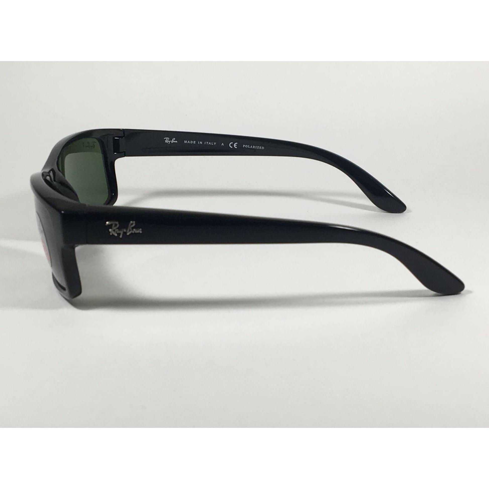 Ray-Ban Polarized Active Rectangle Sunglasses Black Gloss Nylon Frame Green Lens RB4151 601/2P - Sunglasses
