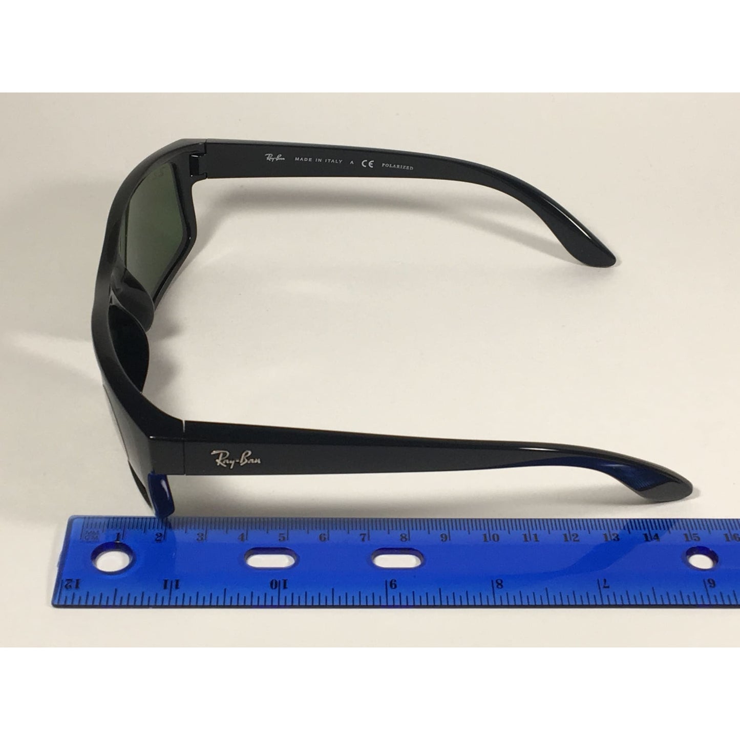 Ray-Ban Polarized Active Rectangle Sunglasses Black Gloss Nylon Frame Green Lens RB4151 601/2P - Sunglasses
