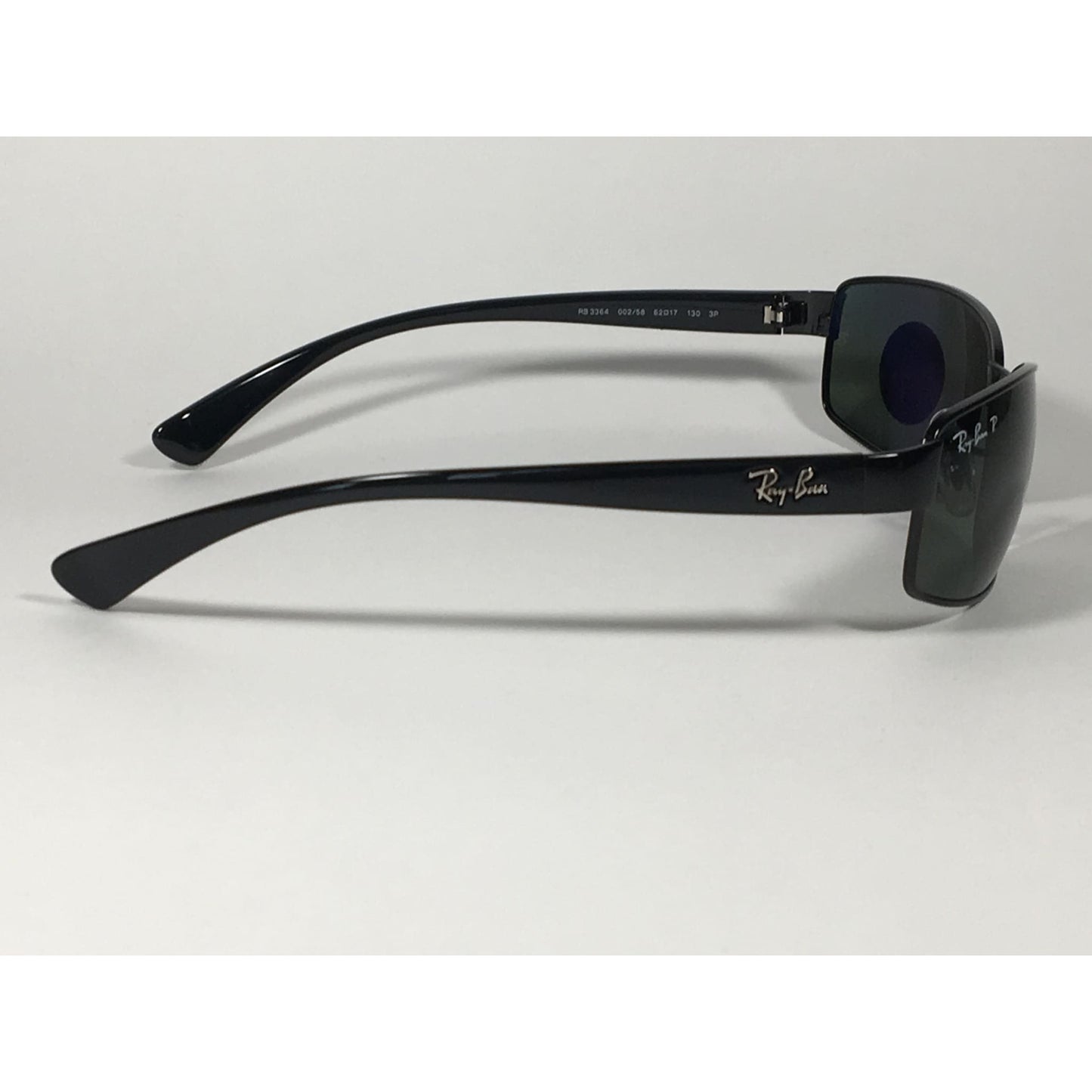 Ray-Ban Polarized Active Sunglasses RB3364 002/58 Rectangle Black Gloss Green Lens - Sunglasses
