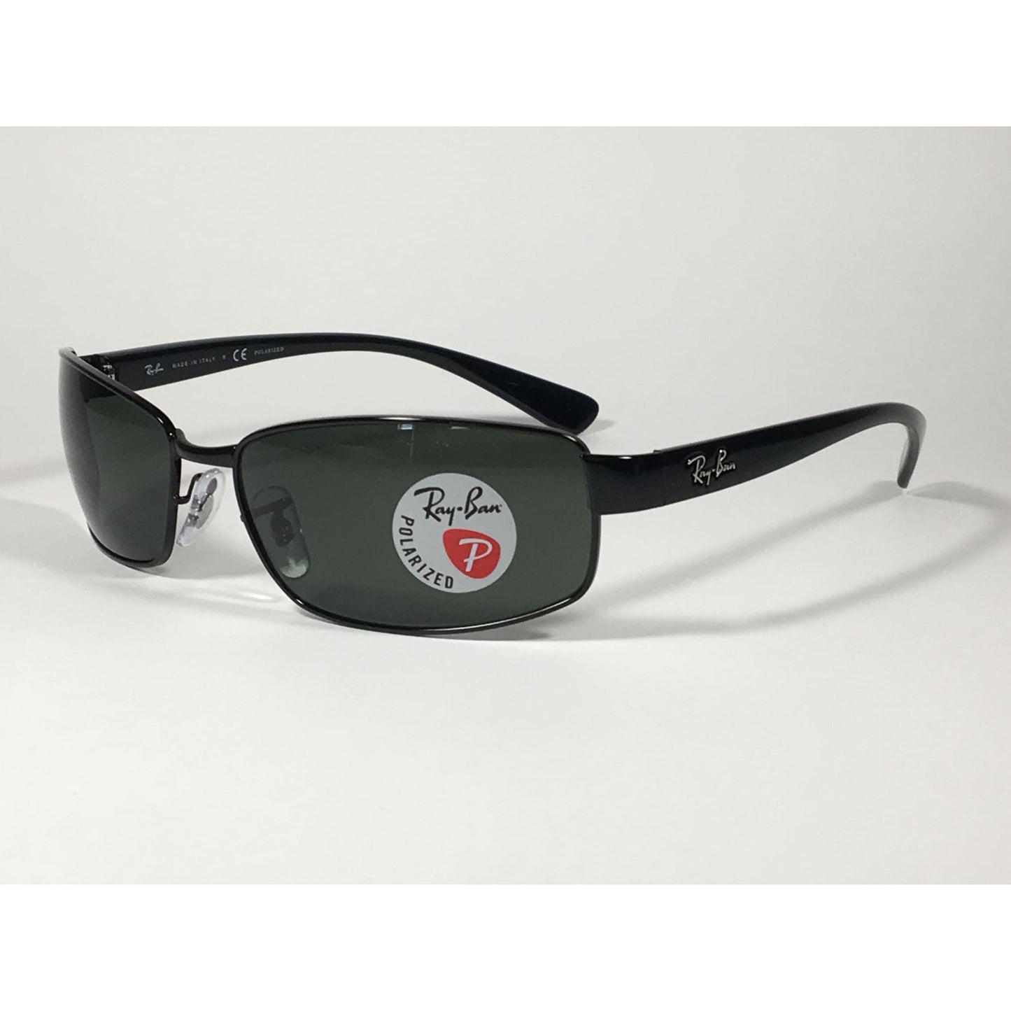 Ray-Ban Polarized Active Sunglasses RB3364 002/58 Rectangle Black Gloss Green Lens - Sunglasses