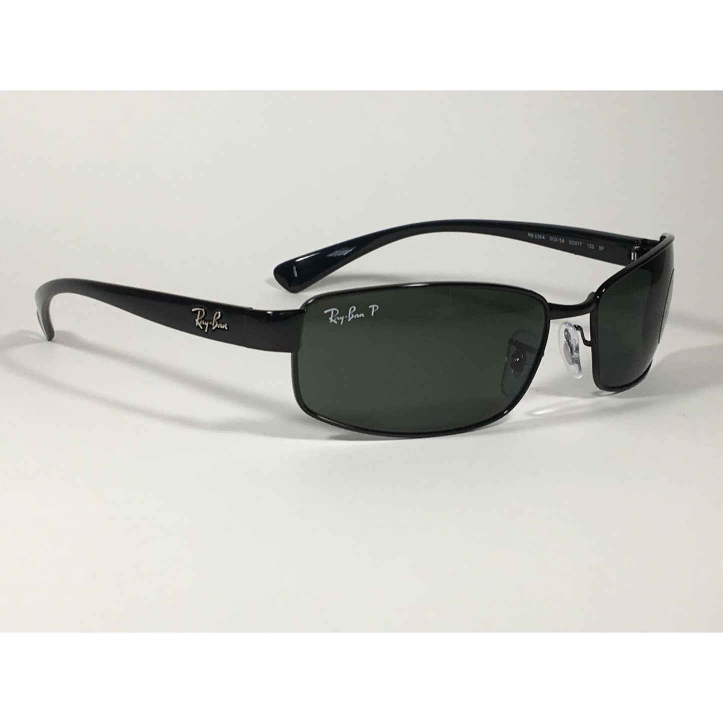 Ray-Ban Polarized Active Sunglasses RB3364 002/58 Rectangle Black Gloss Green Lens - Sunglasses