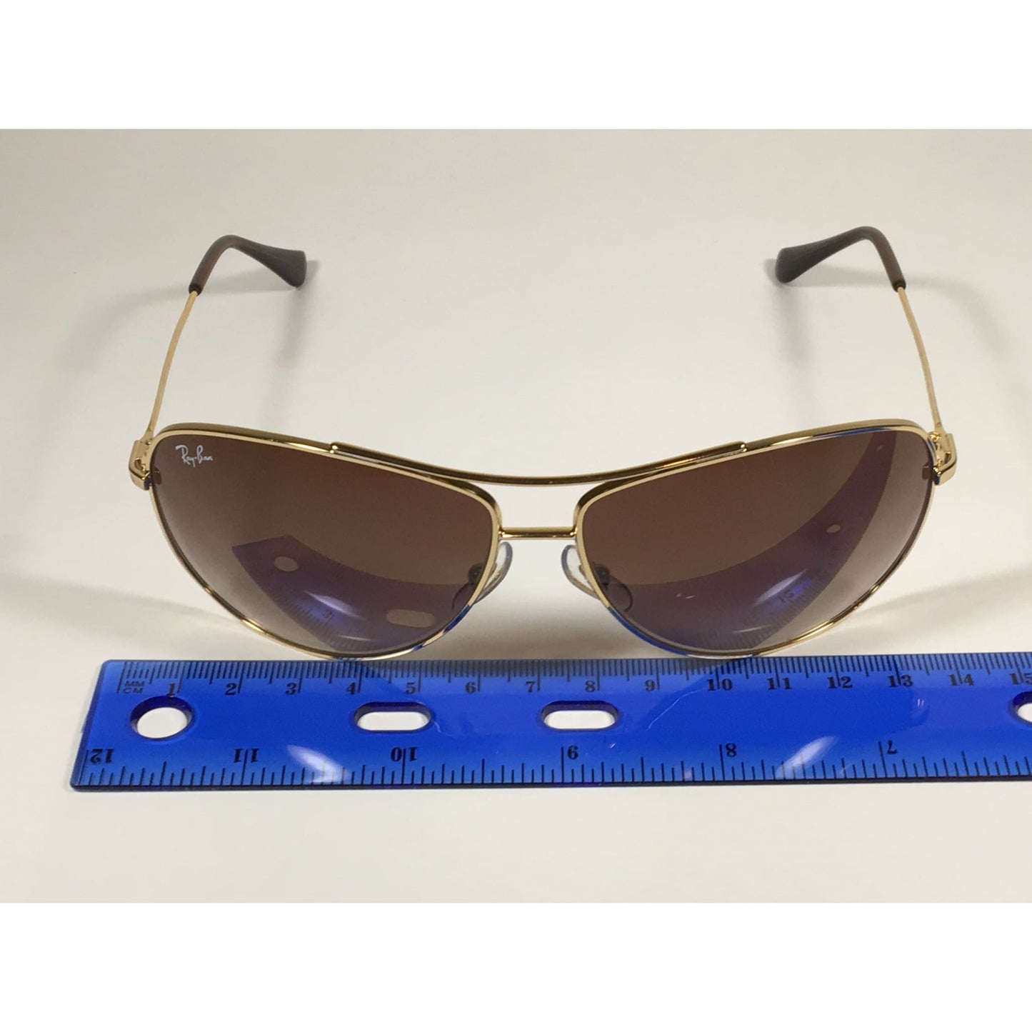 Ray-Ban RB3293 001/13 Highstreet Aviator Sunglasses Gold Frame Brown Gradient Lens - Sunglasses