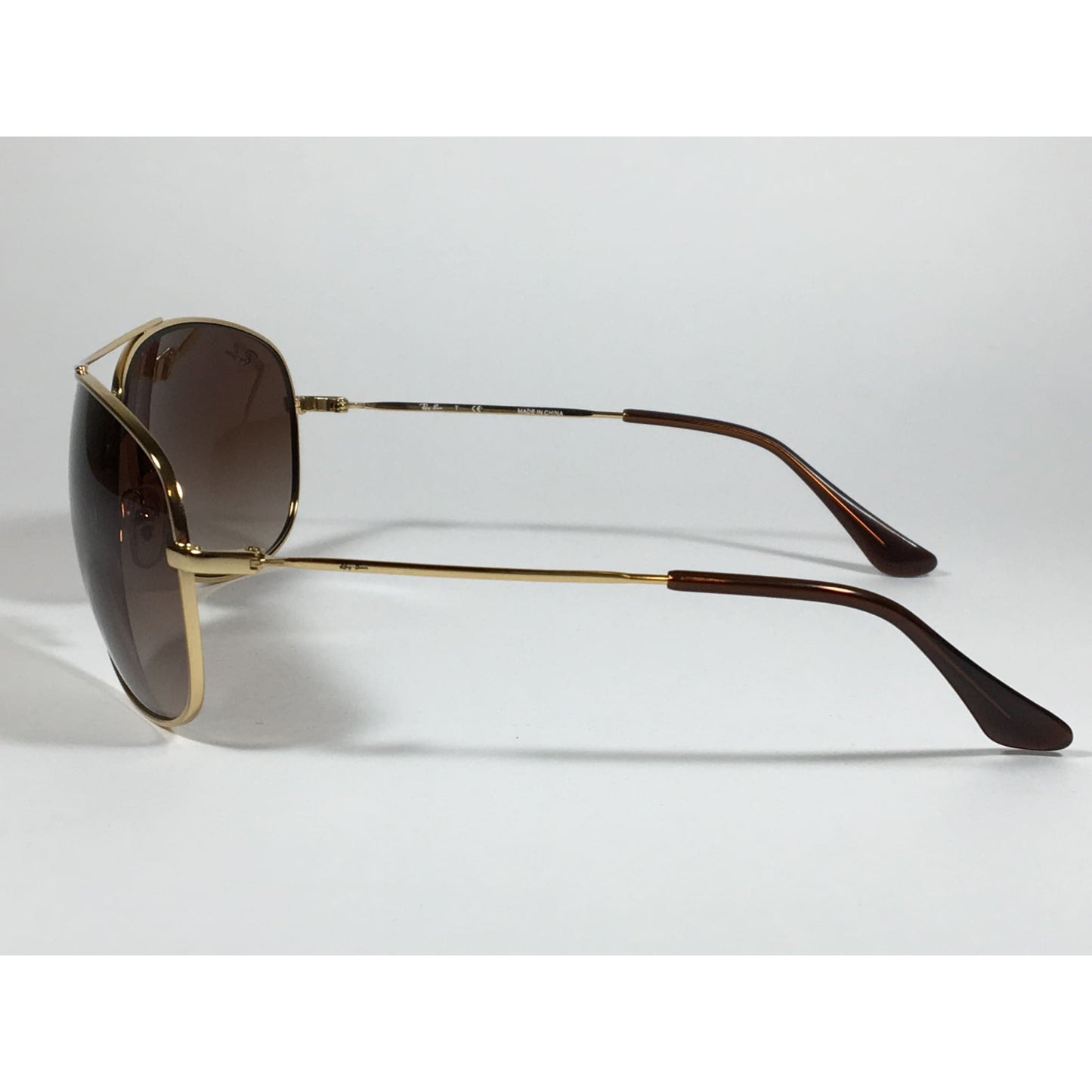 Ray-Ban RB3293 001/13 Highstreet Aviator Sunglasses Gold Frame Brown Gradient Lens - Sunglasses