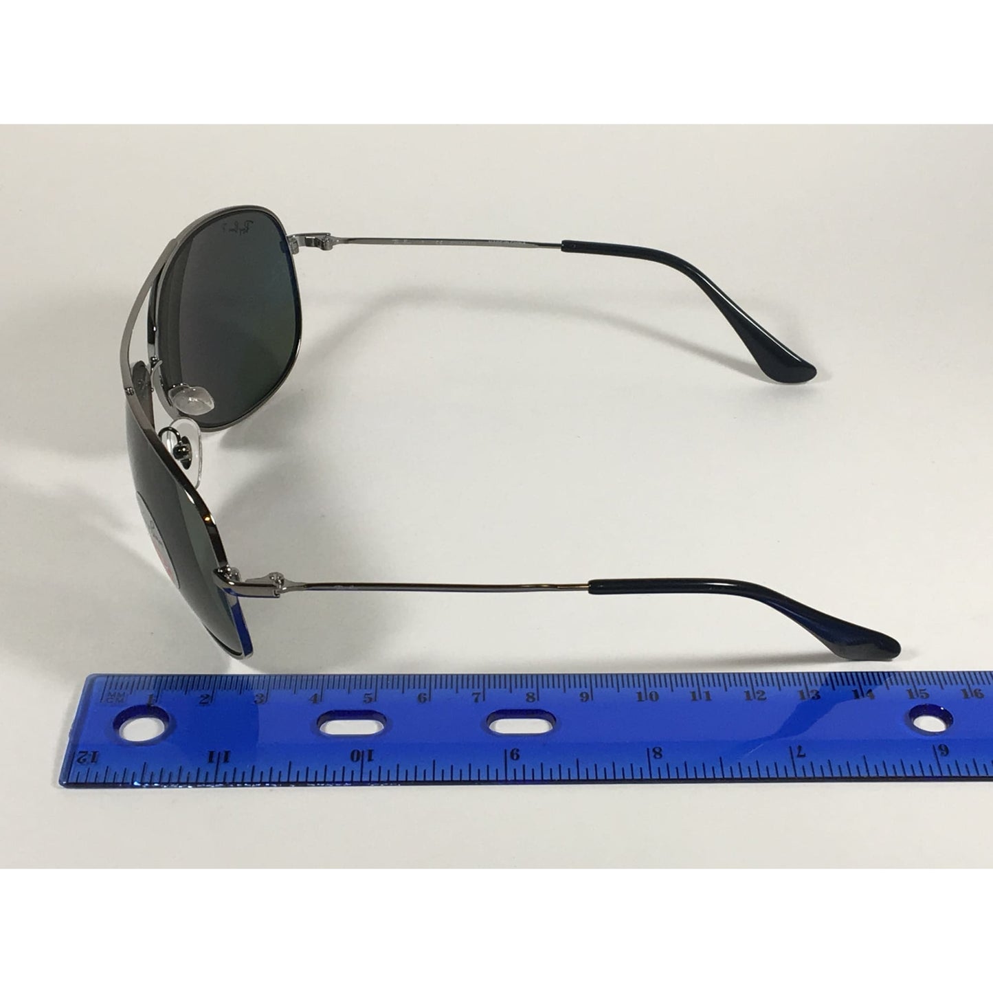 Ray-Ban RB3293 004/9A Highstreet Polarized Aviator Sunglasses Gunmetal Gray Frame Green Lens - Sunglasses