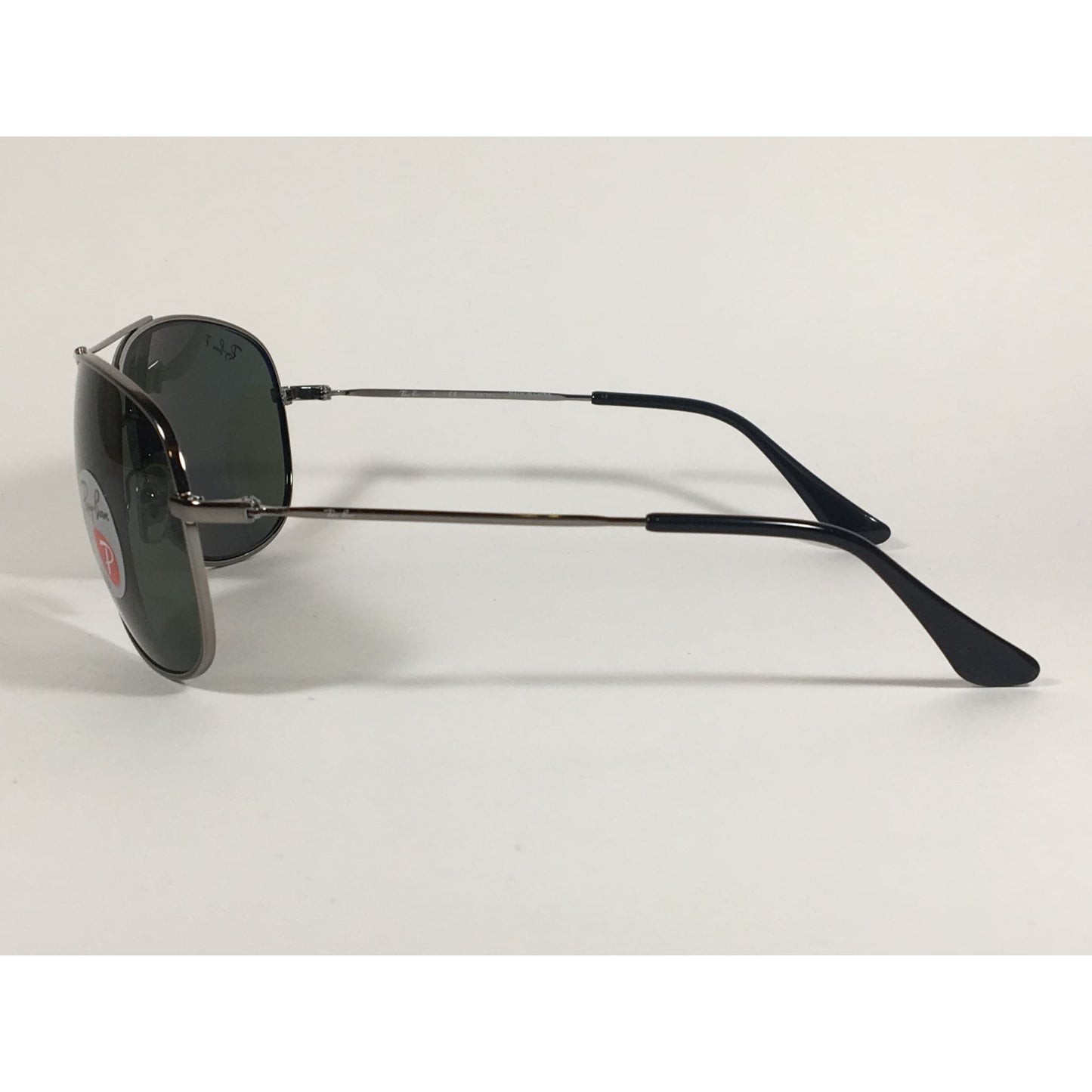 Ray-Ban RB3293 004/9A Highstreet Polarized Aviator Sunglasses Gunmetal Gray Frame Green Lens - Sunglasses