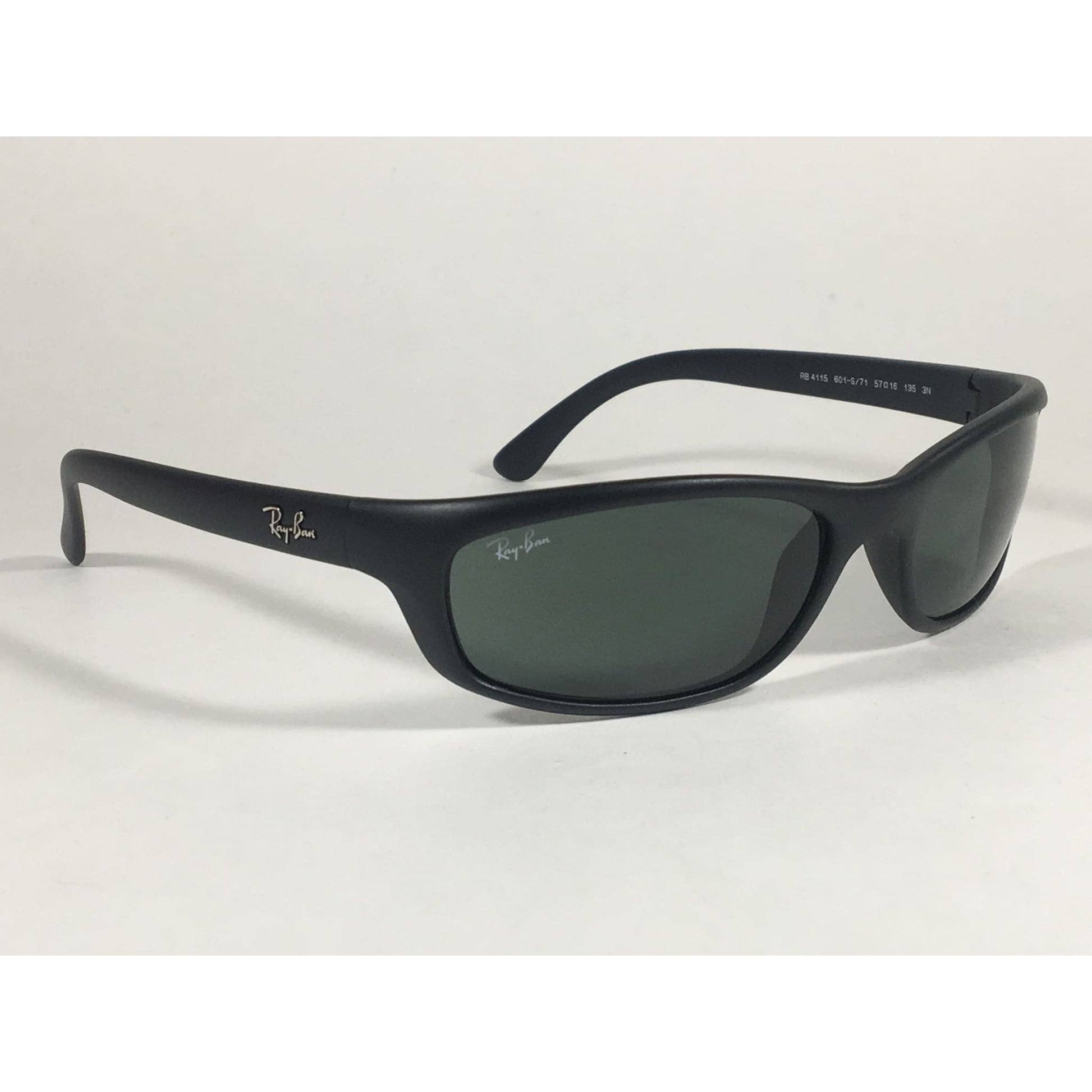 Ray-Ban Small Predator Active Lifestyle Sunglasses RB4115 601S/71 Wrap Matte Black Green Lens - Sunglasses