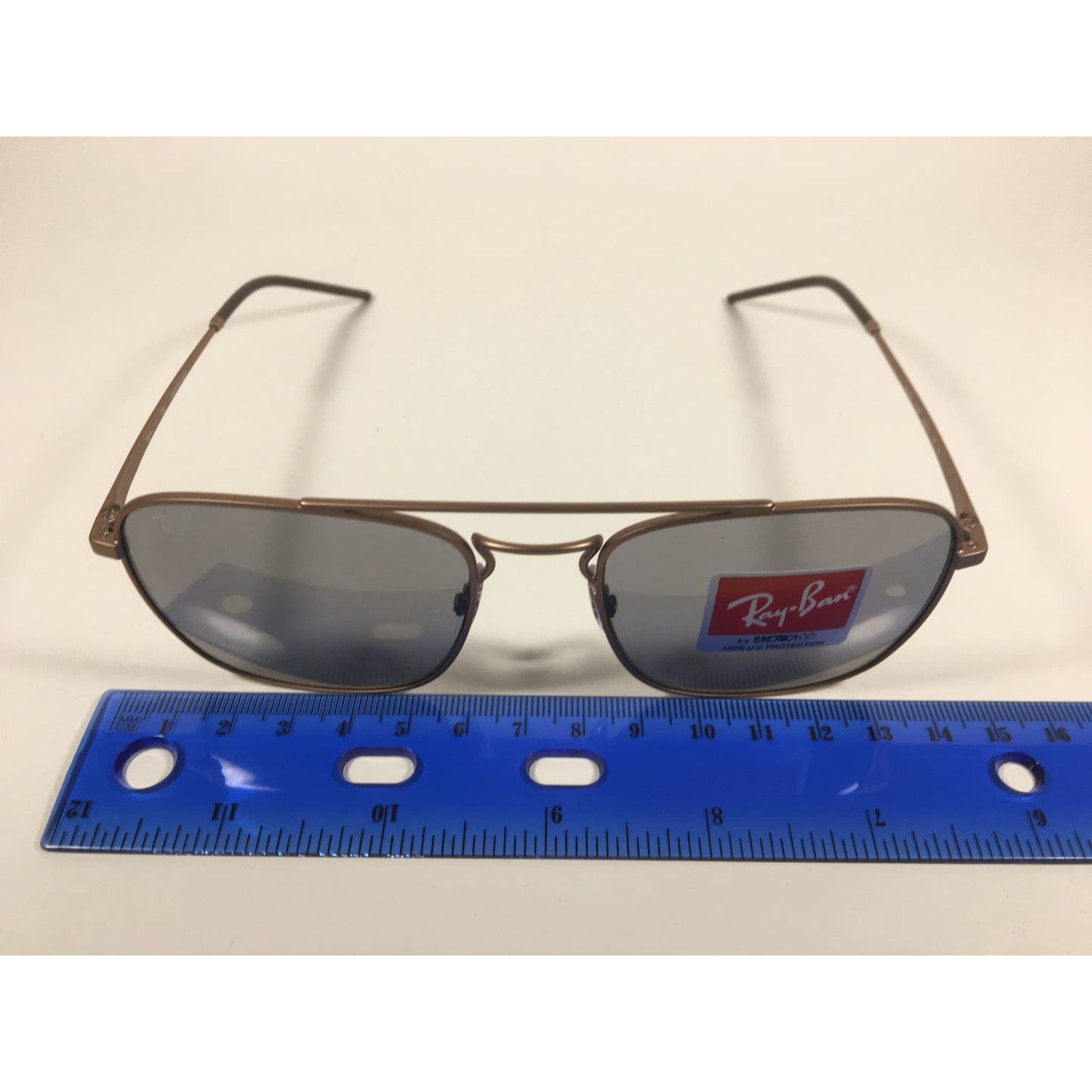 Ray-Ban Square Sunglasses Copper Bronze Metal Solid Gray Lens RB3588 9146/1 - Sunglasses