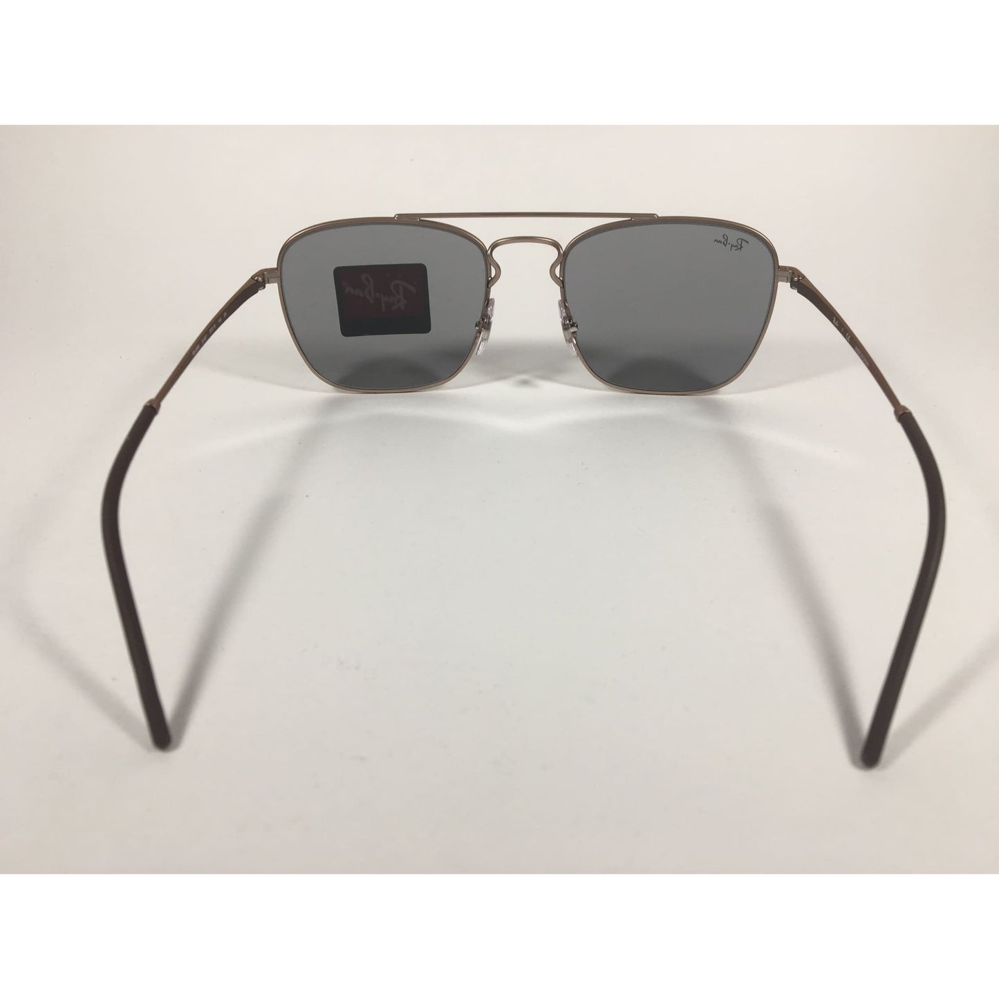 Ray-Ban Square Sunglasses Copper Bronze Metal Solid Gray Lens RB3588 9146/1 - Sunglasses
