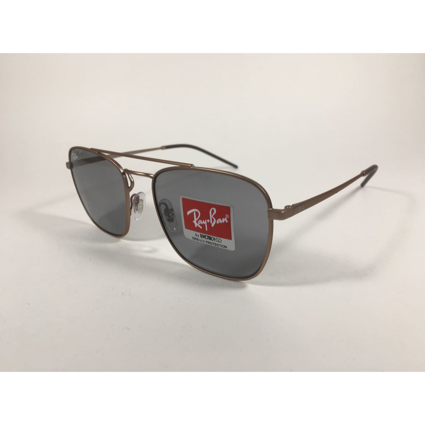 Ray-Ban Square Sunglasses Copper Bronze Metal Solid Gray Lens RB3588 9146/1 - Sunglasses