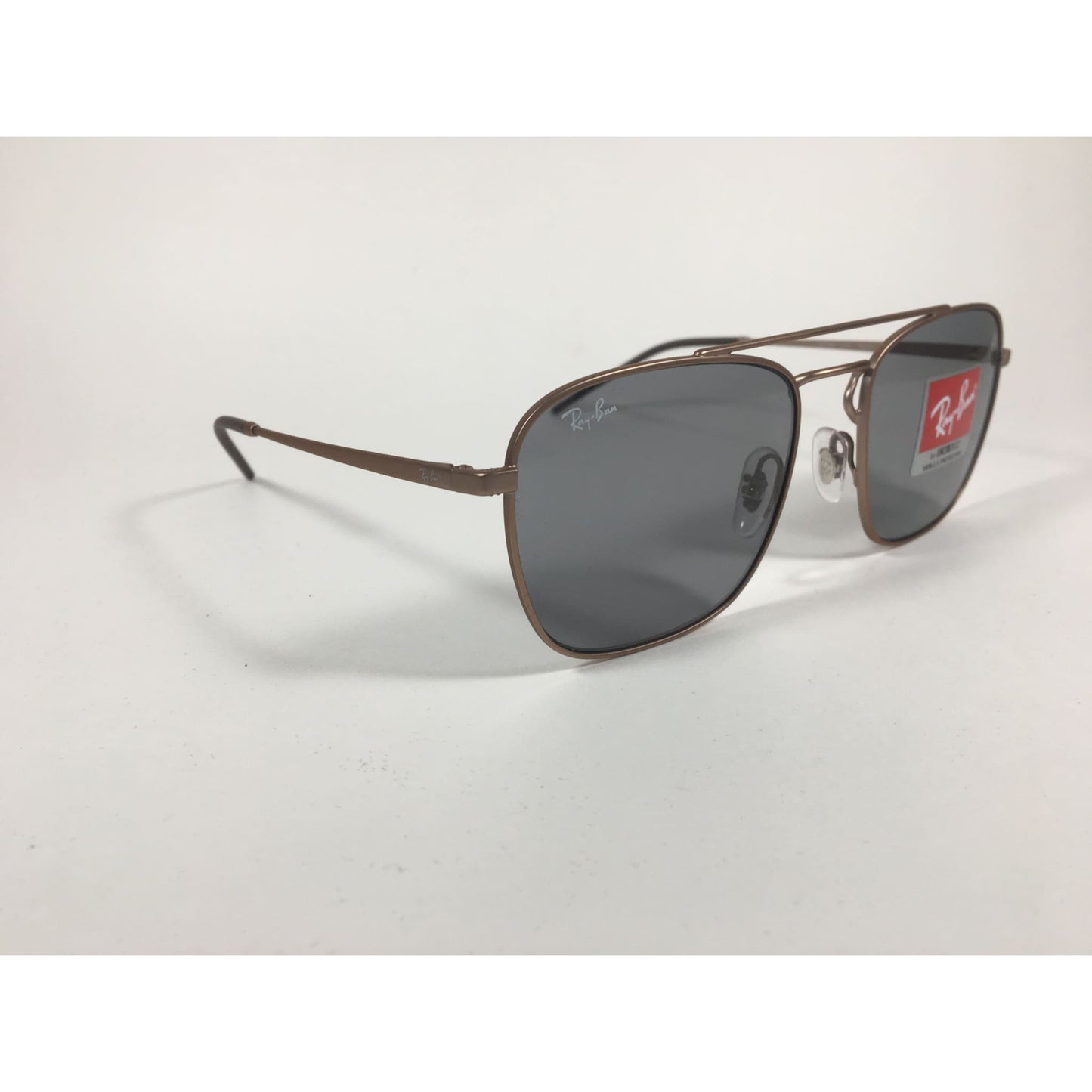 Ray-Ban Square Sunglasses Copper Bronze Metal Solid Gray Lens RB3588 9146/1 - Sunglasses