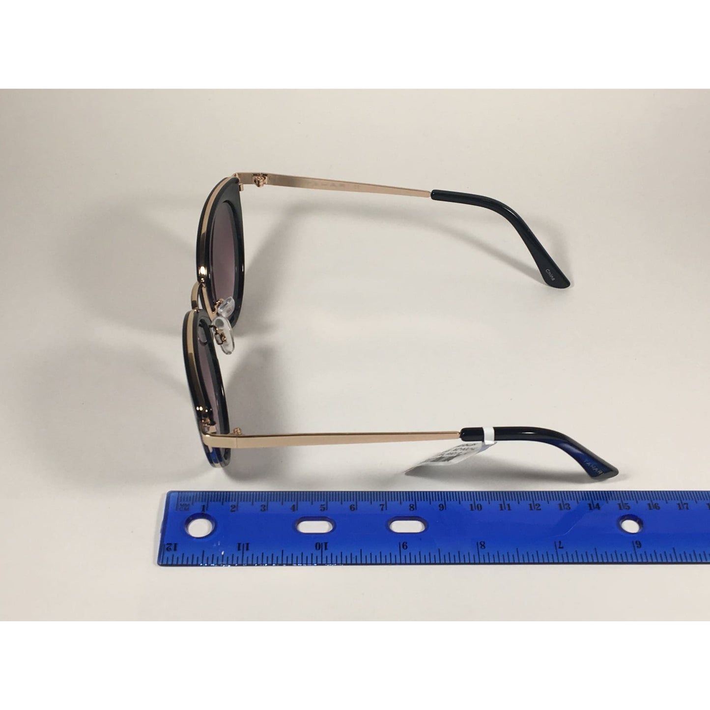 Tahari Cat Eye Sunglasses Black Gold Frame Gray Gradient Lens TH704 OX - Sunglasses