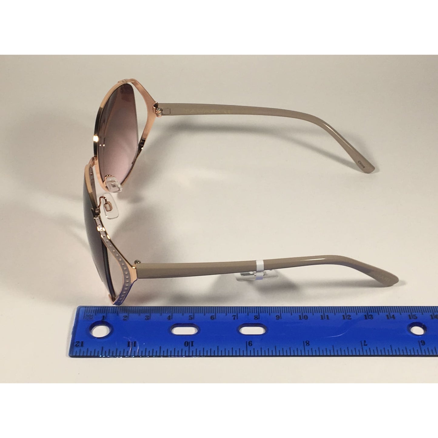 Tahari Oversized Sunglasses Nude Rose Gold Frame Rose Gradient Lens TH751 RGDND - Sunglasses