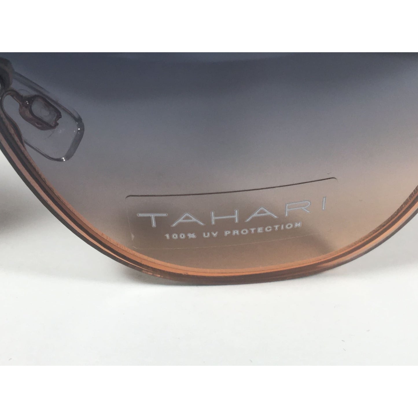 Tahari Rimless Cat Eye Sunglasses Rose Gold White Blue Gradient Lens TH652 RGDWH - Sunglasses