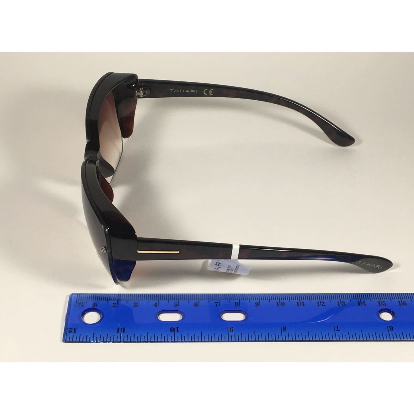 Tahari Shield Cat Eye Sunglasses Brown Tortoise Brown Gradient Lens TH705 TS - Sunglasses