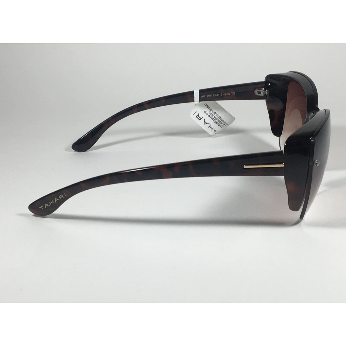 Tahari Shield Cat Eye Sunglasses Brown Tortoise Brown Gradient Lens TH705 TS - Sunglasses