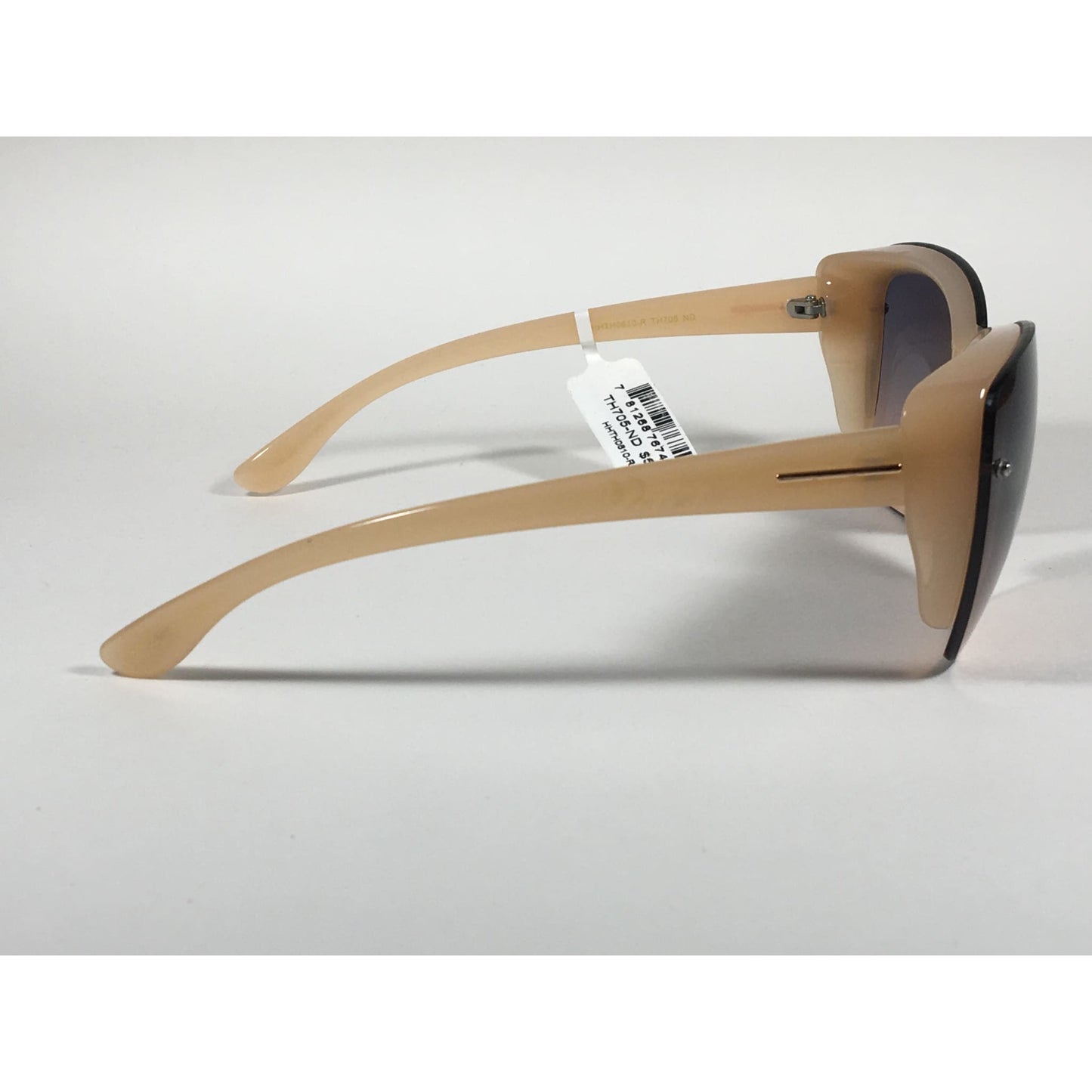 Tahari Shield Cat Eye Sunglasses Nude Frame Blue Nude Gradient Lens TH705 ND - Sunglasses