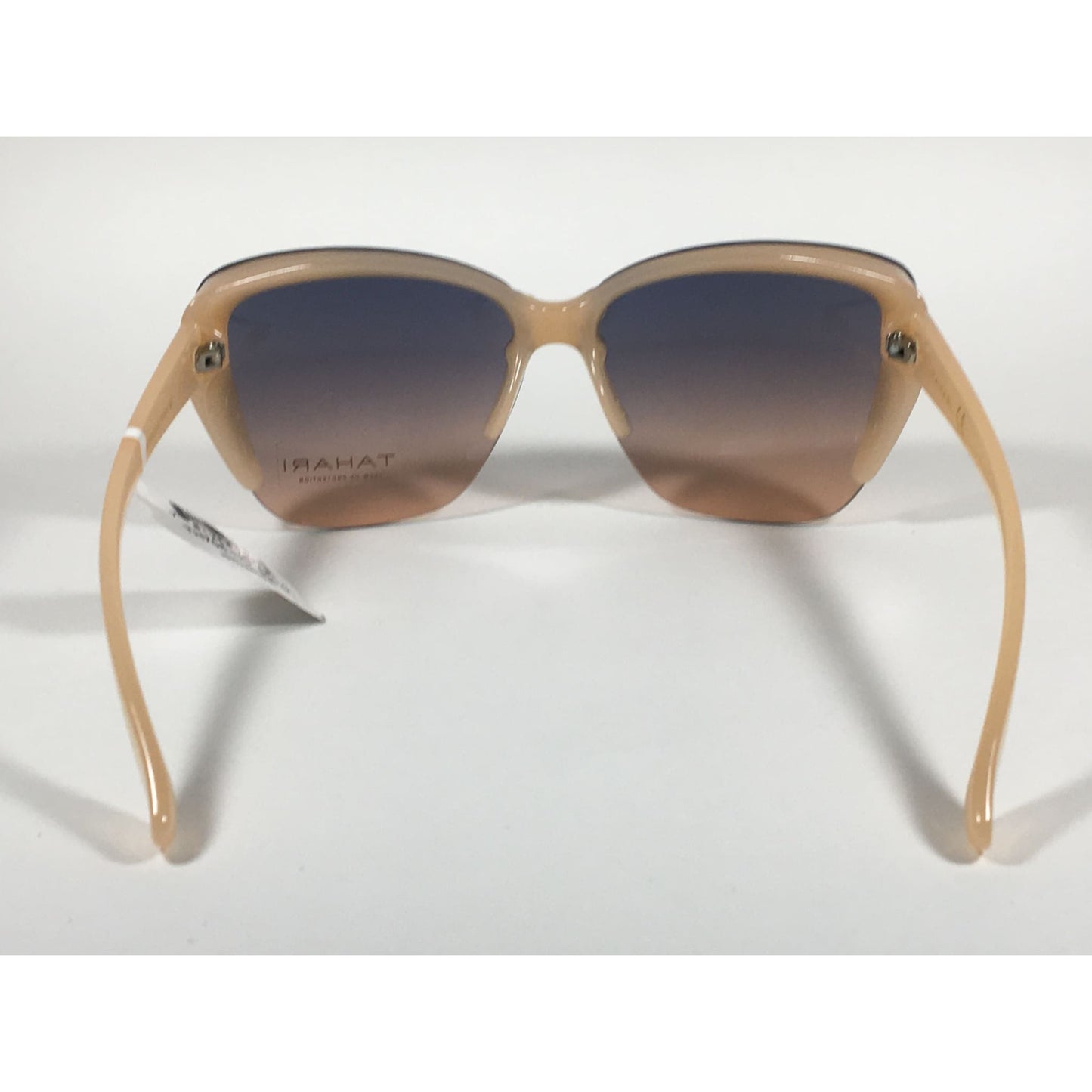 Tahari Shield Cat Eye Sunglasses Nude Frame Blue Nude Gradient Lens TH705 ND - Sunglasses