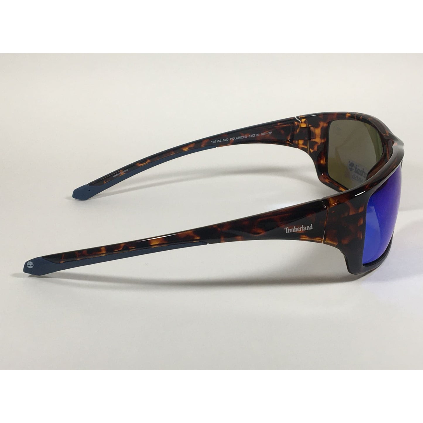 Timberland Polarized Wrap Sunglasses Tortoise Blue Mirror Lens TB7152 52D - Sunglasses
