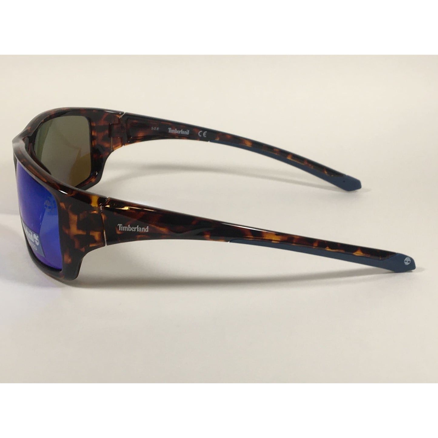 Timberland Polarized Wrap Sunglasses Tortoise Blue Mirror Lens TB7152 52D - Sunglasses