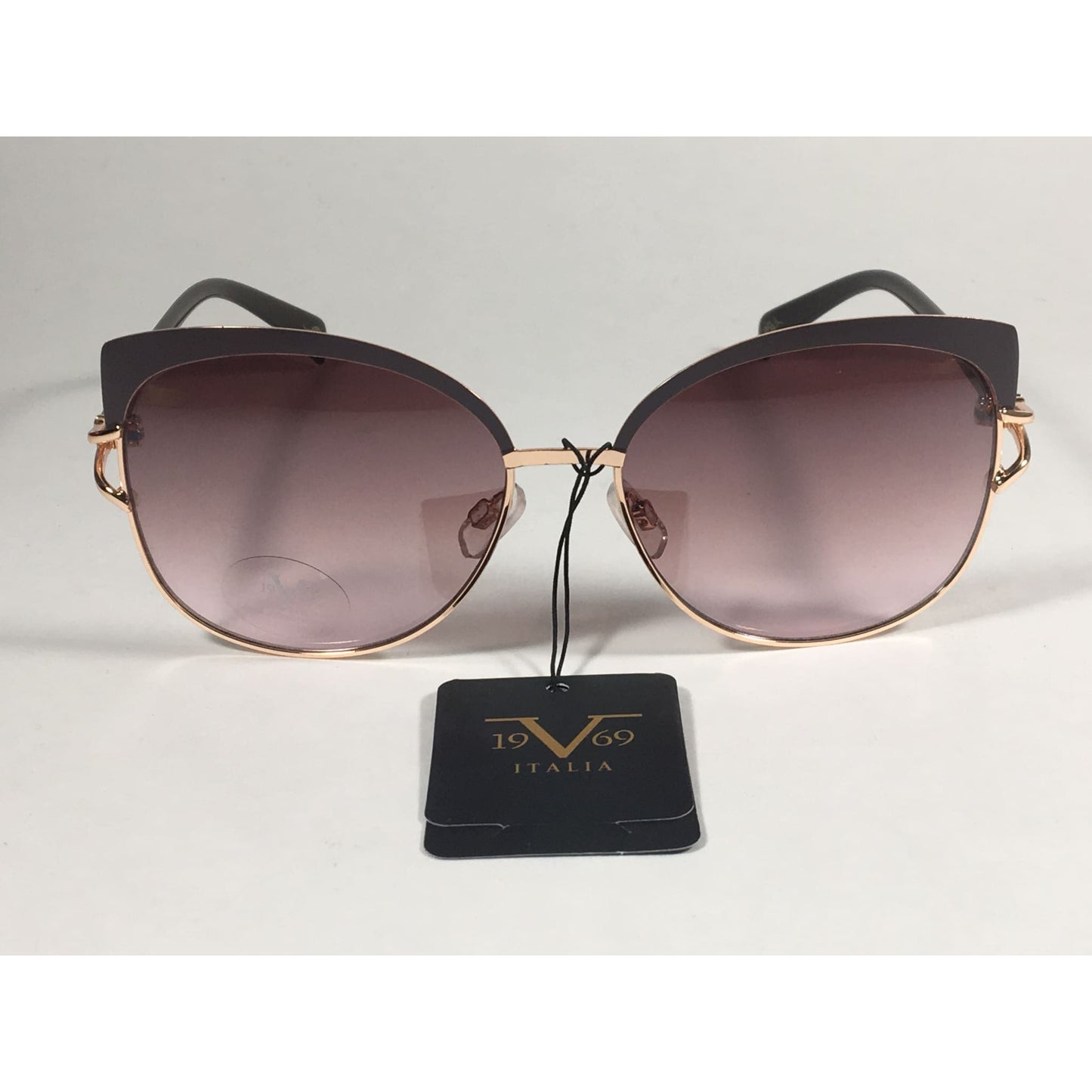 Versace 19V69 Italia Arianna Butterfly Sunglasses Brown With Rose Gold Metal With Brown Rose Lens - Sunglasses