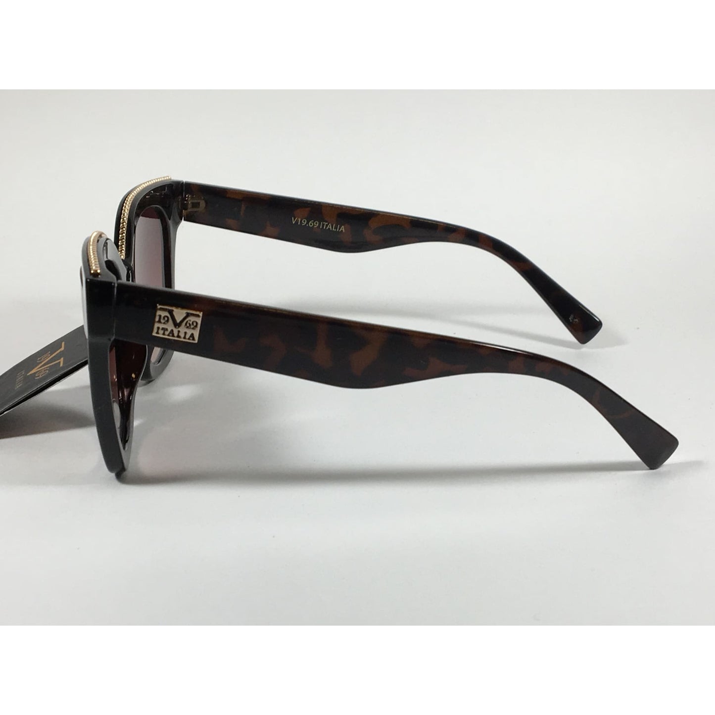 Versace 19V69 Italia Enza Square Sunglasses Brown Tortoise Brown Gradient Lens - Sunglasses