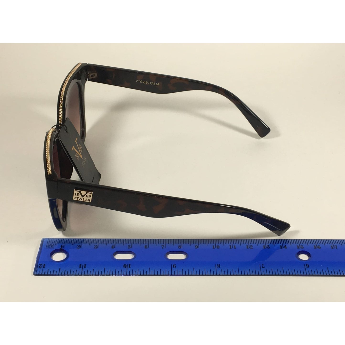 Versace 19V69 Italia Enza Square Sunglasses Brown Tortoise Brown Gradient Lens - Sunglasses