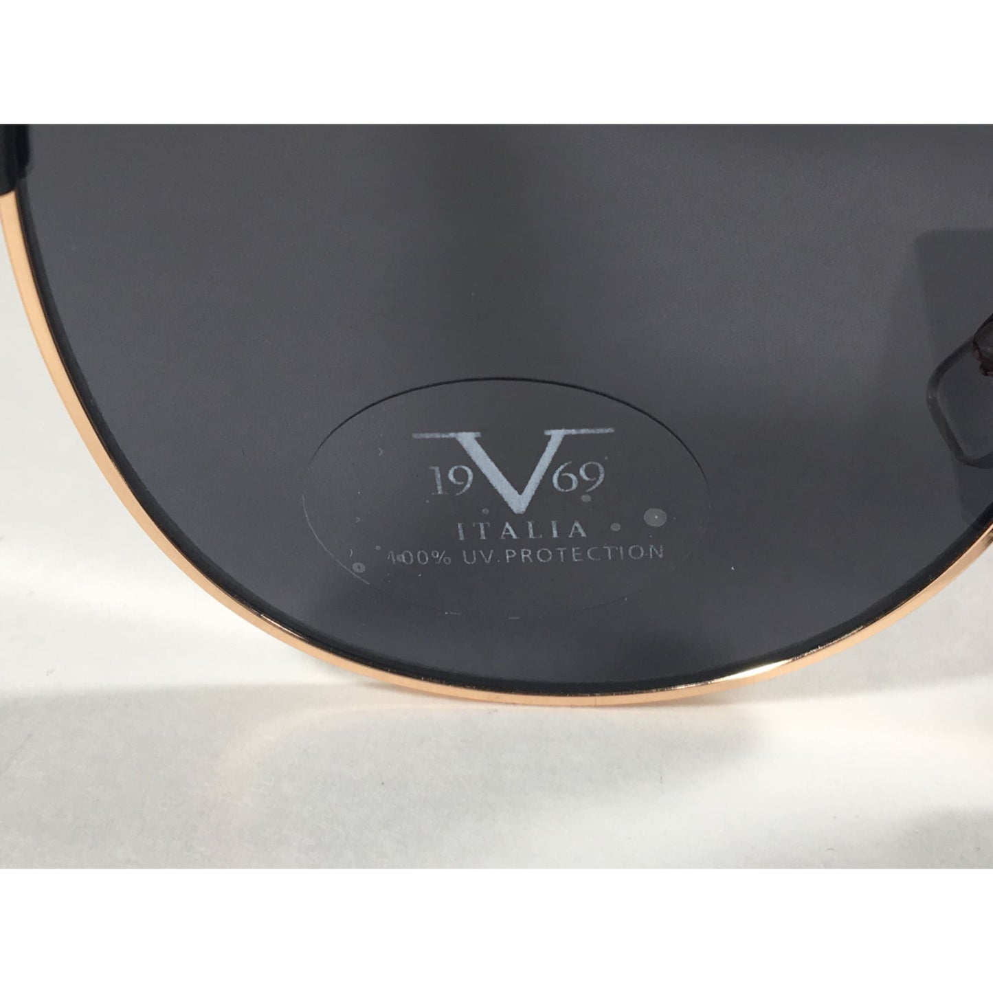 Versace 19V69 Italia Valentina Club Sunglasses Black Gold Horn Rim With Gray Lens - Sunglasses