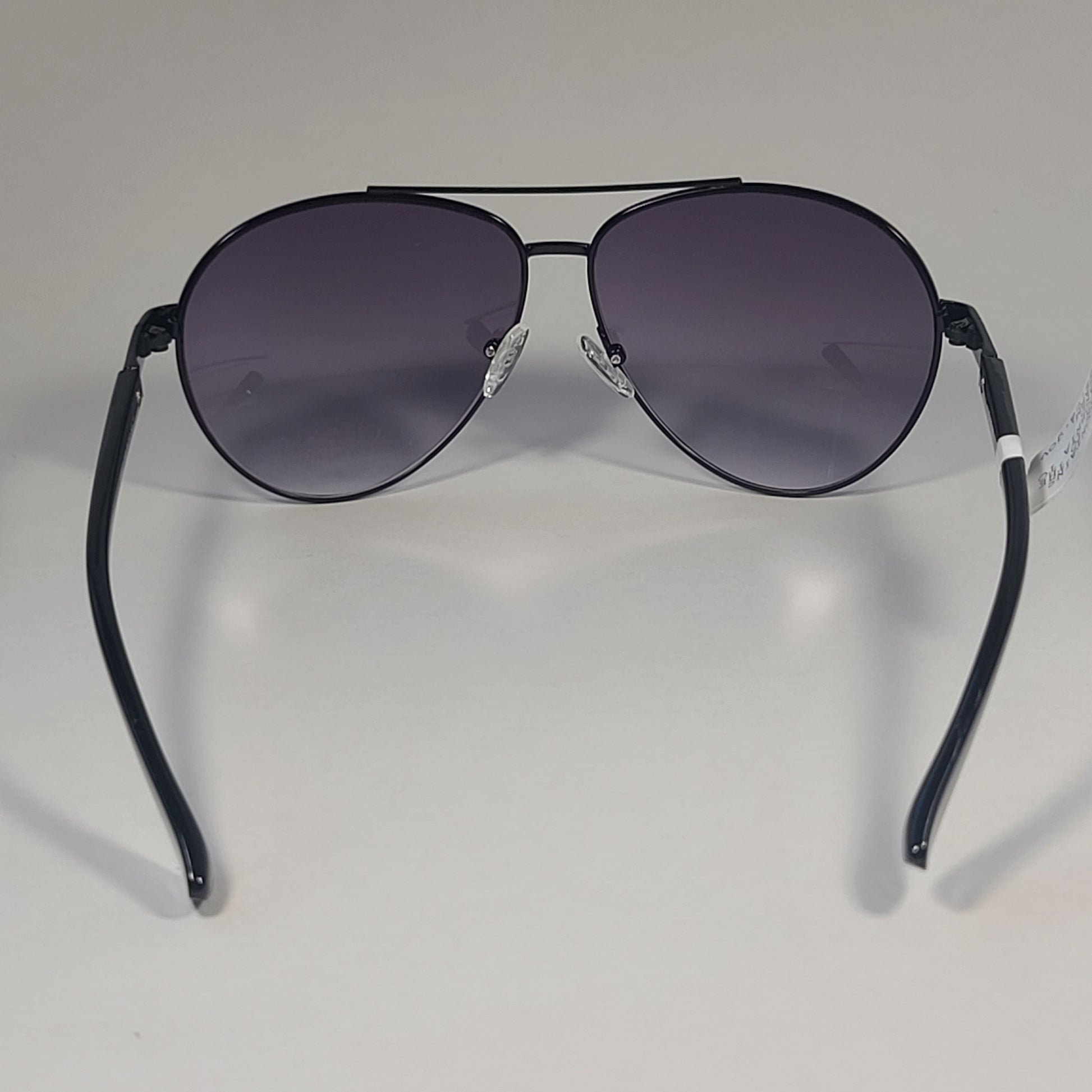 Guess Pilot Sunglasses Shiny Black Frame Gray Smoke Gradient Lens GF0221 01B - Sunglasses