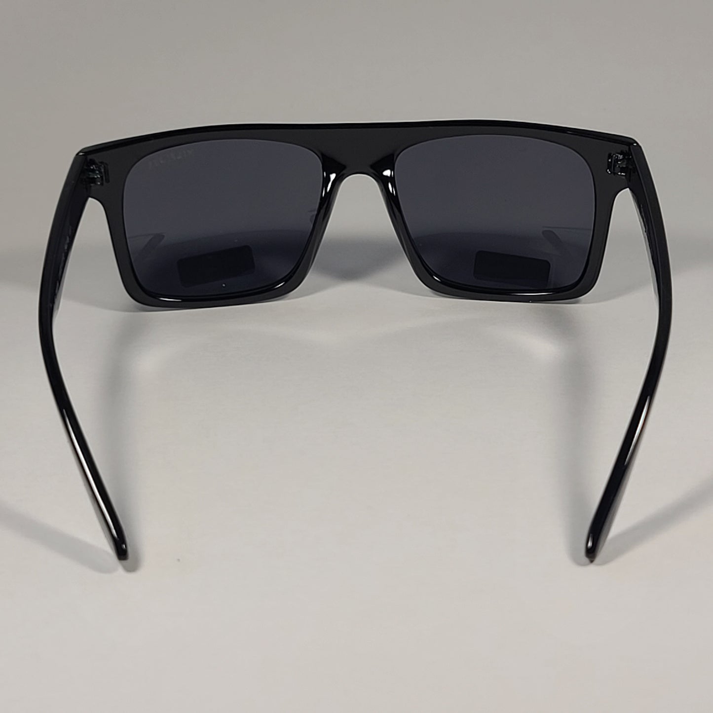 Tommy Hilfiger Gunner Rectangular Sunglasses Shiny Black Frame Gray Lens GUNNER MP OM618 - Sunglasses