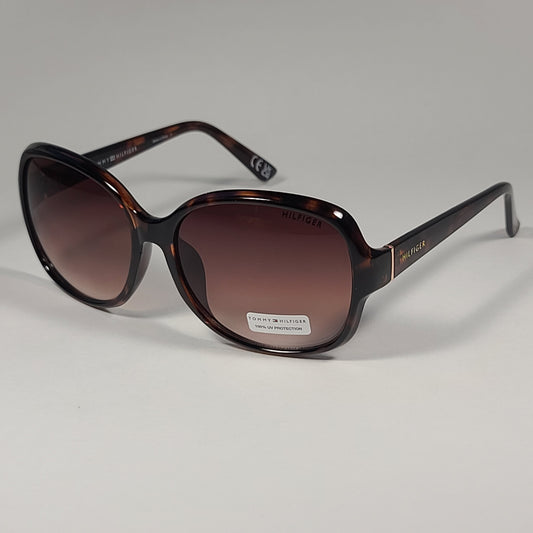 Tommy Hilfiger Willa Oversize Oval Sunglasses Brown Tortoise Frame Brown Gradient Lens WILLA WP OL577 - Sunglasses
