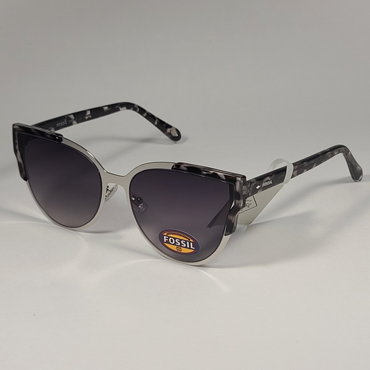 Fossil FW178 Cat Eye Sunglasses Silver and Gray Marble Frame / Gray Gradient - Sunglasses