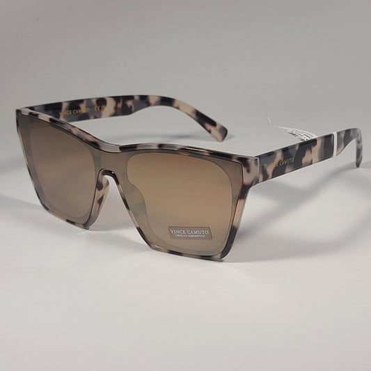 Vince Camuto Shield Sunglasses Oatmeal Tortoise Frame Flash Lenses VC1089 OAT - Sunglasses