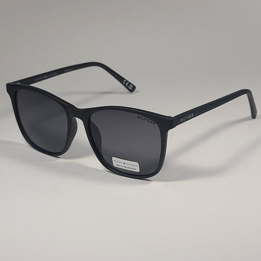 Tommy Hilfiger TIESTO MP OM617 Designer Sunglasses Matte Black Frame Gray Lens - Sunglasses
