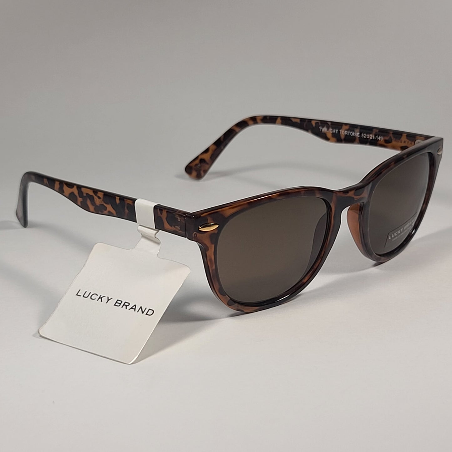 Lucky Brand Twilight Square Sunglasses Frame Brown Tortoise Frame Brown Lens - Sunglasses