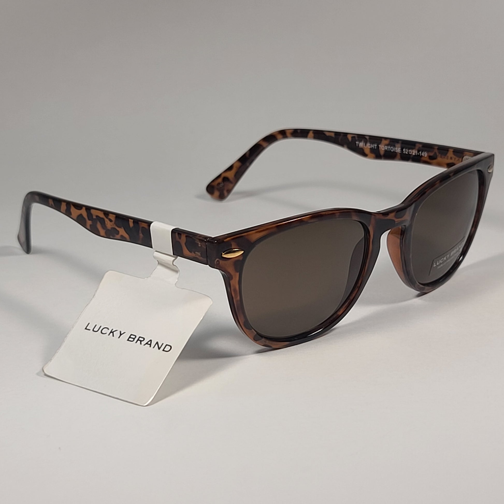 Lucky Brand Twilight Square Sunglasses Frame Brown Tortoise Frame Brown Lens - Sunglasses