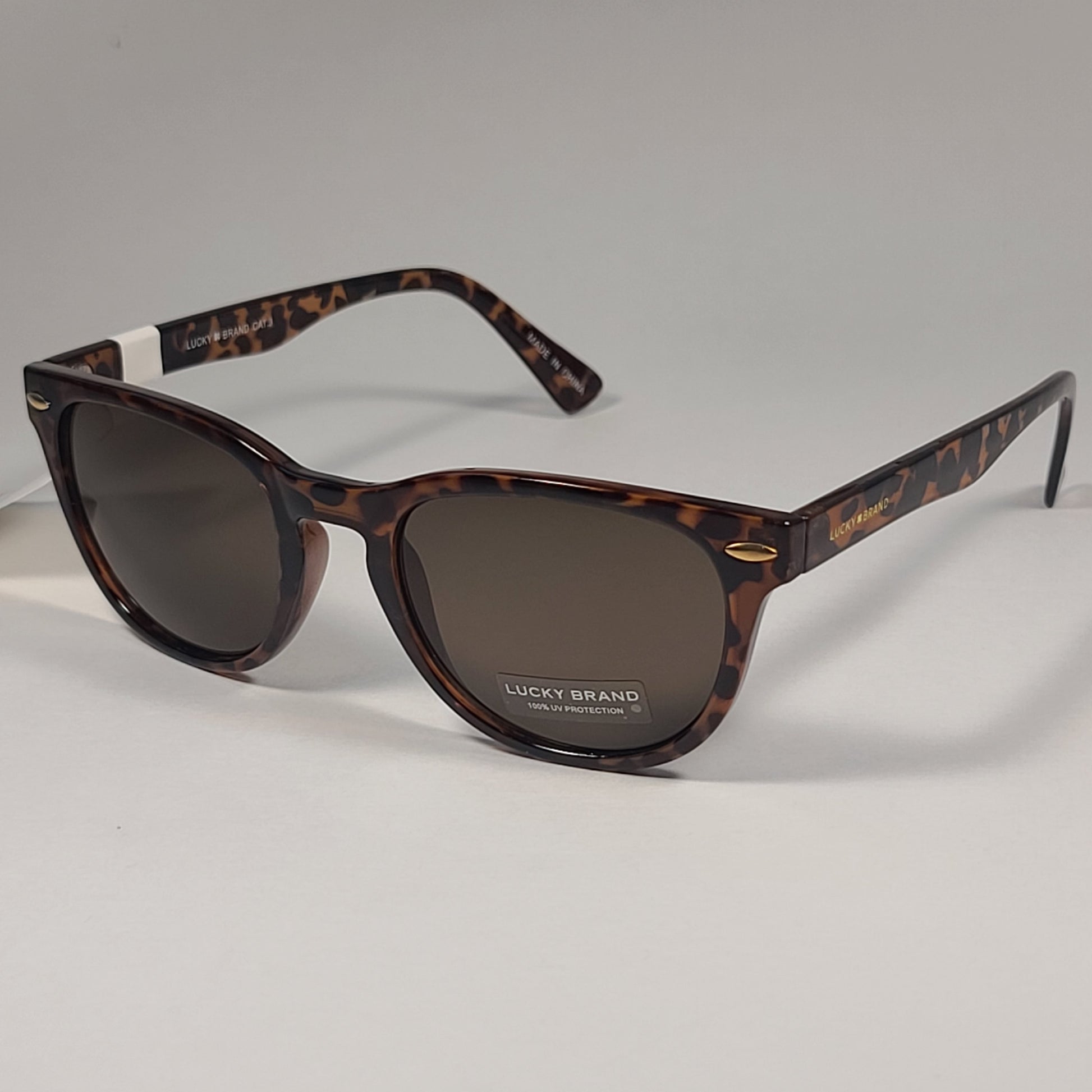 Lucky Brand Twilight Square Sunglasses Frame Brown Tortoise Frame Brown Lens - Sunglasses