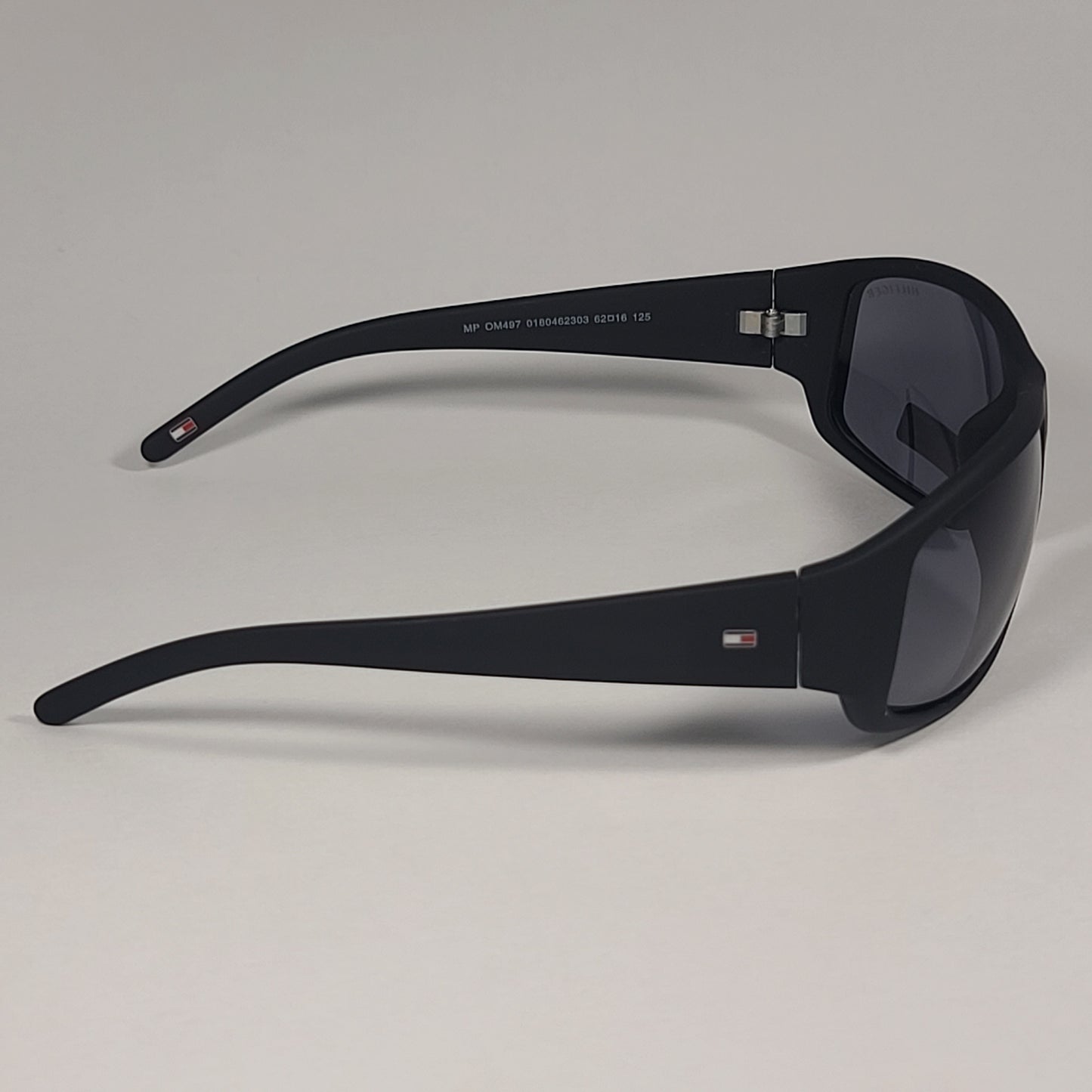 Tommy Hilfiger Bob MP OM497 Rectangular Sunglasses Sport Matte Black Gray Lens - Sunglasses