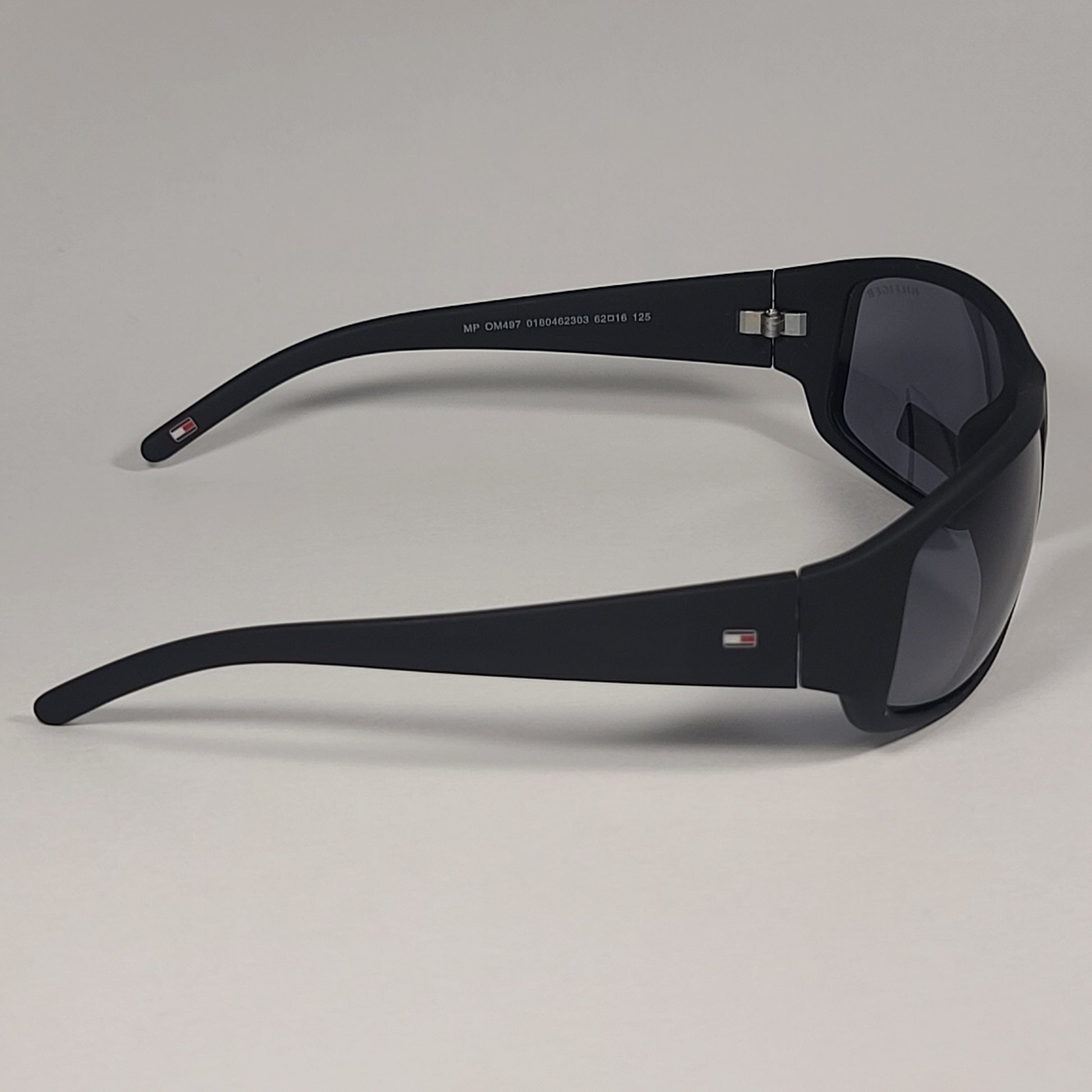 Tommy Hilfiger Bob MP OM497 Rectangular Sunglasses Sport Matte Black Gray Lens - Sunglasses