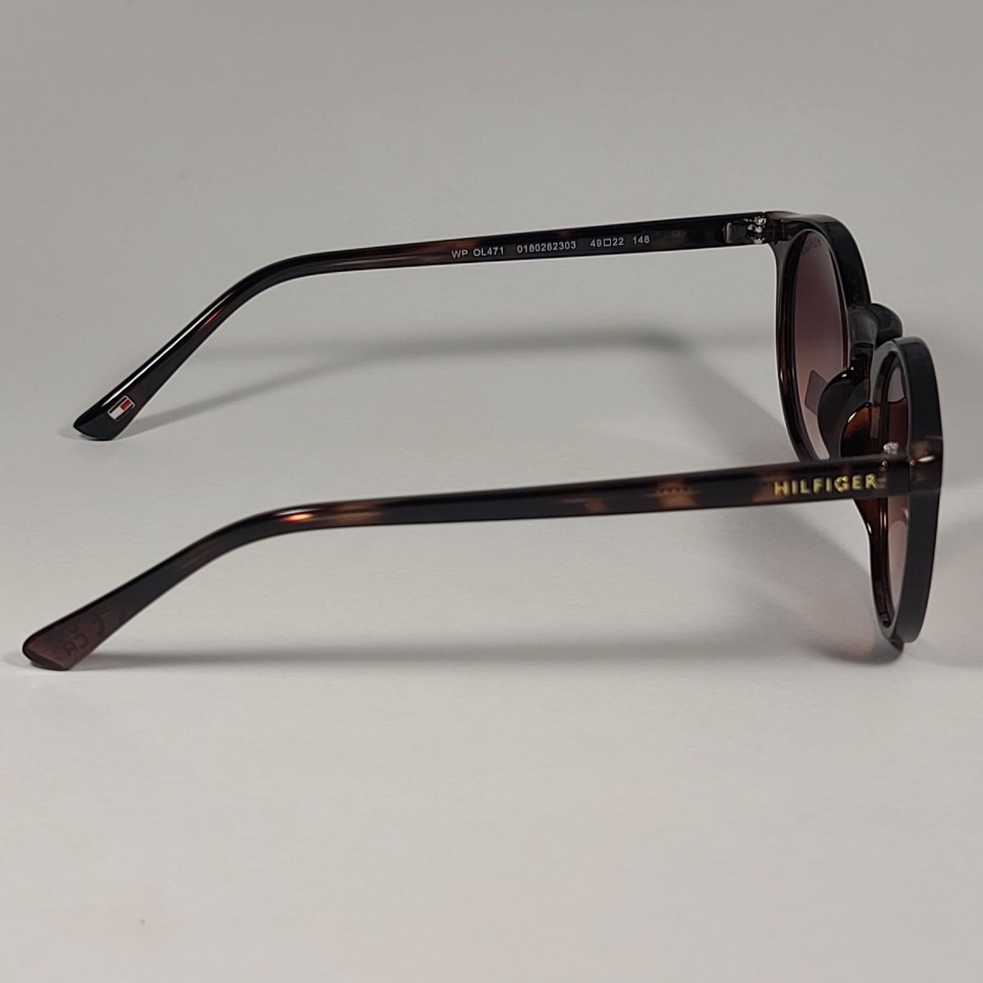 Tommy Hilfiger Stormi Round Keyhole Sunglasses Brown Tortoise Frame Brown Gradient Lens STORMI WP OL471 - Sunglasses