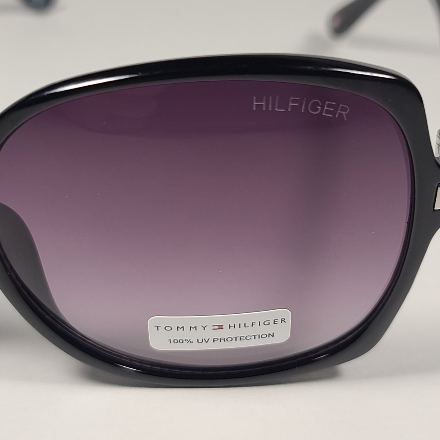 Tommy Hilfiger WP OL569 Oversize Butterfly Sunglasses Shiny Black Smoke Gradient Lens - Sunglasses