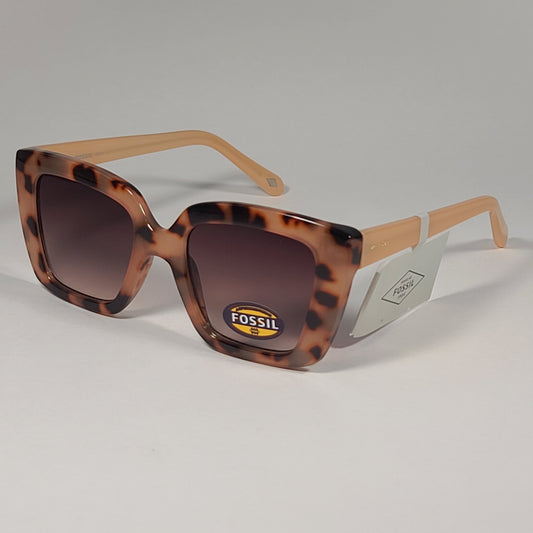 Fossil FW223 Oversize Butterfly Sunglasses Light Tortoise Brown Gradient Lens - Sunglasses