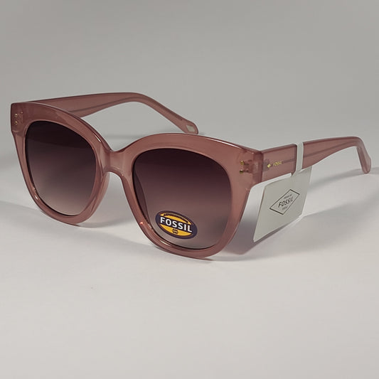 Fossil FW222 Oversize Cat Eye Sunglasses Tan Crystal Frame / Brown Gradient Lens - Sunglasses