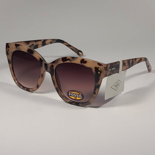 Fossil FW222 Oversize Cat Eye Sunglasses Light Tortoise Frame / Brown Gradient Lens - Sunglasses