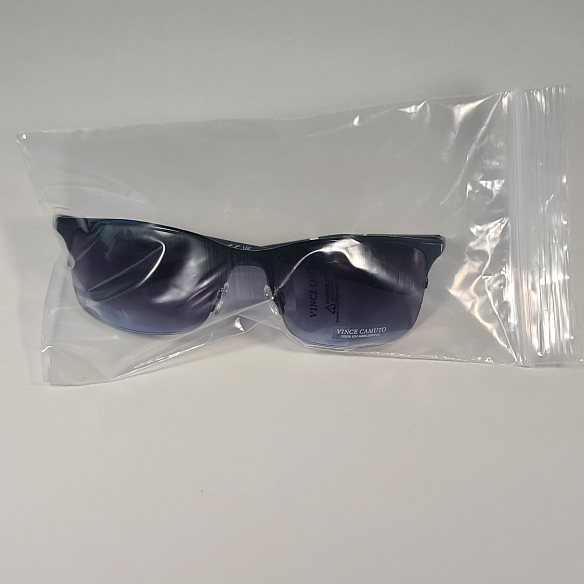 Vince Camuto VM609 BLU Rimless Wrap Sunglasses Blue / Smoke Gradient - Sunglasses