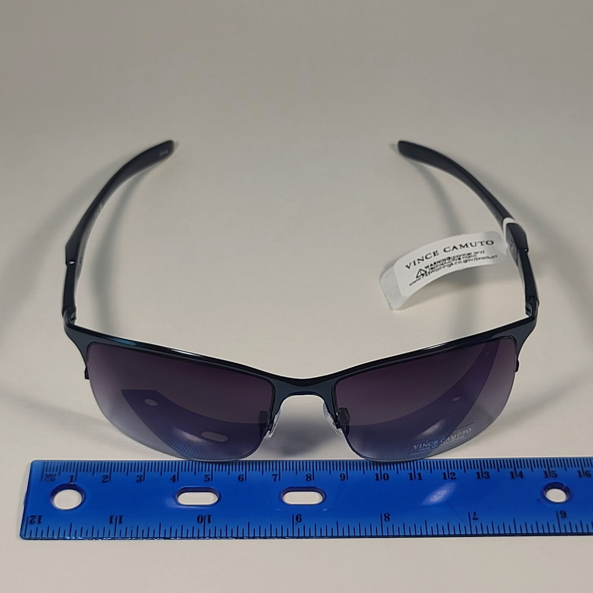 Vince Camuto VM609 BLU Rimless Wrap Sunglasses Blue / Smoke Gradient - Sunglasses