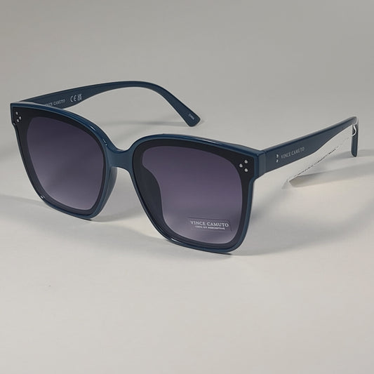 Vince Camuto VC965 BL Oversize Sunglasses Blue Frame Gray Smoke Gradient Lens - Sunglasses