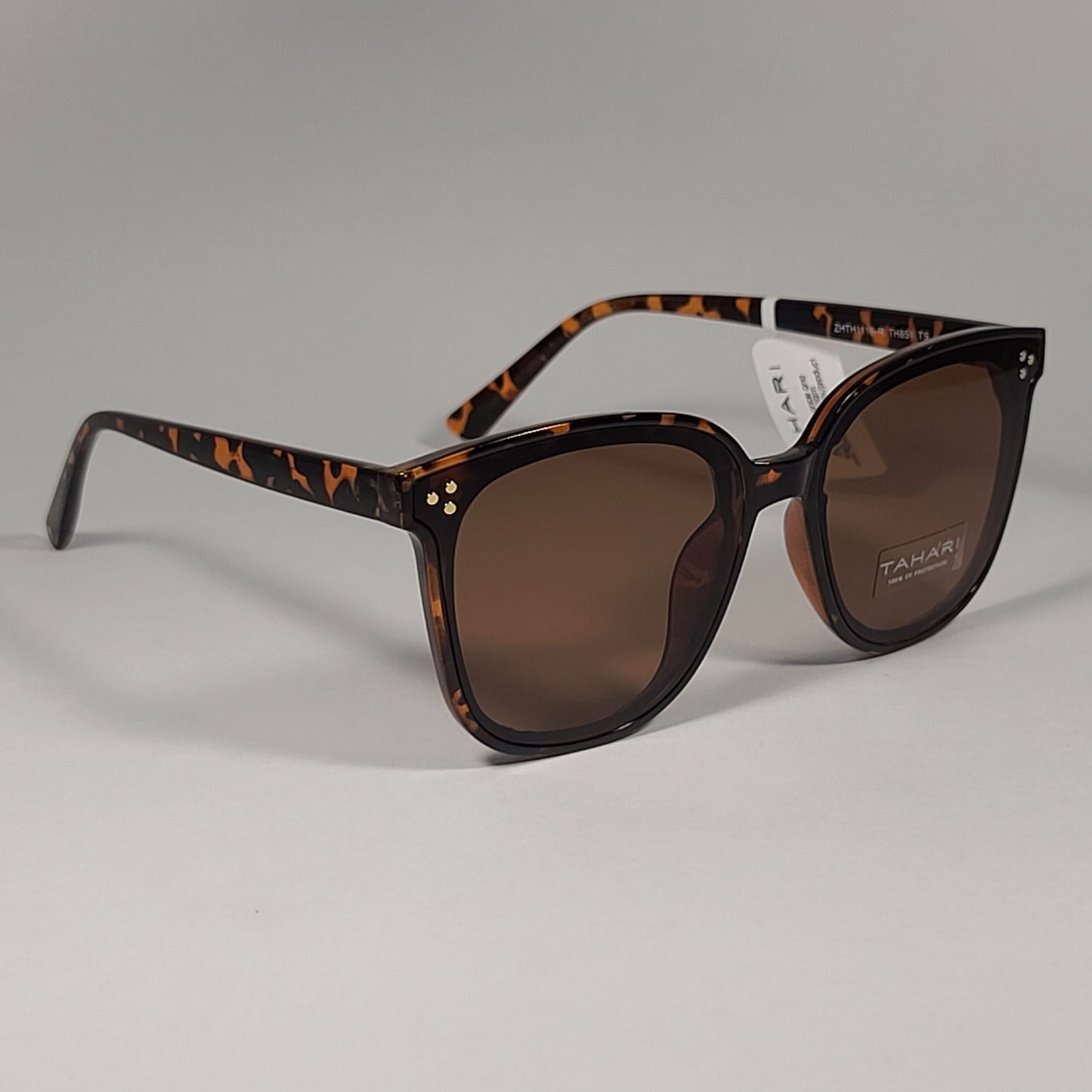 Tahari TH851 TS Oversized Sunglasses Brown Tortoise Frame Brown Tinted Lens - Sunglasses