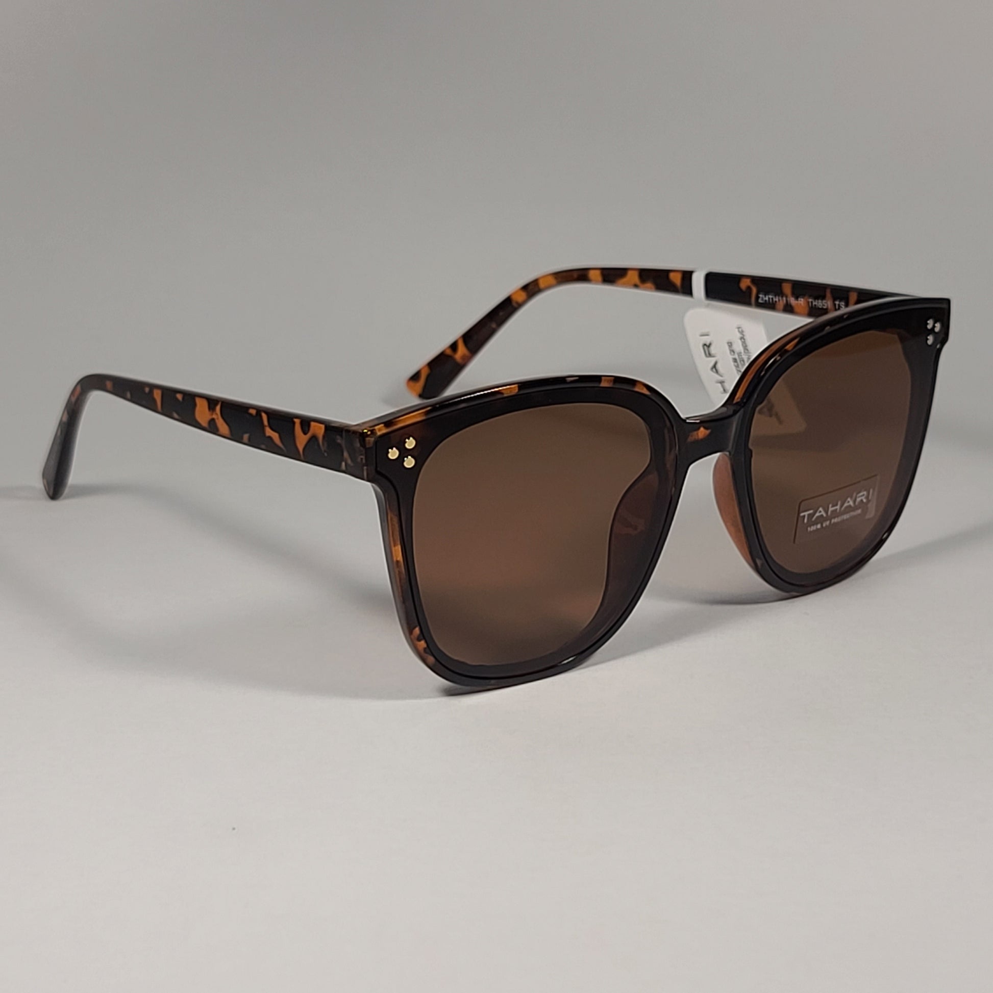 Tahari TH851 TS Oversized Sunglasses Brown Tortoise Frame Brown Tinted Lens - Sunglasses