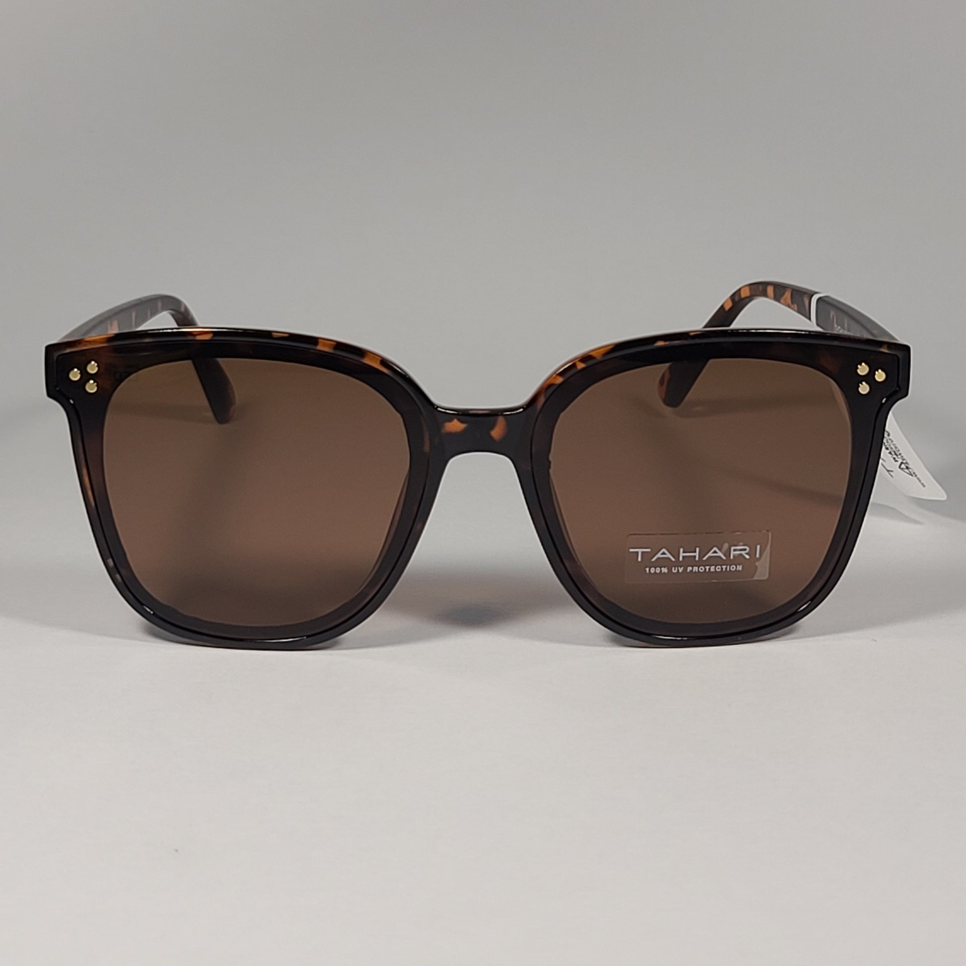 Tahari TH851 TS Oversized Sunglasses Brown Tortoise Frame Brown Tinted Lens - Sunglasses